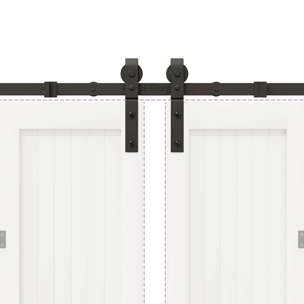 Schiebetürbeschlag-Set 366 cm Stahl Schwarz - Premium Türbeschläge & -klingeln - Just €260.74! Shop now at homesales4u
