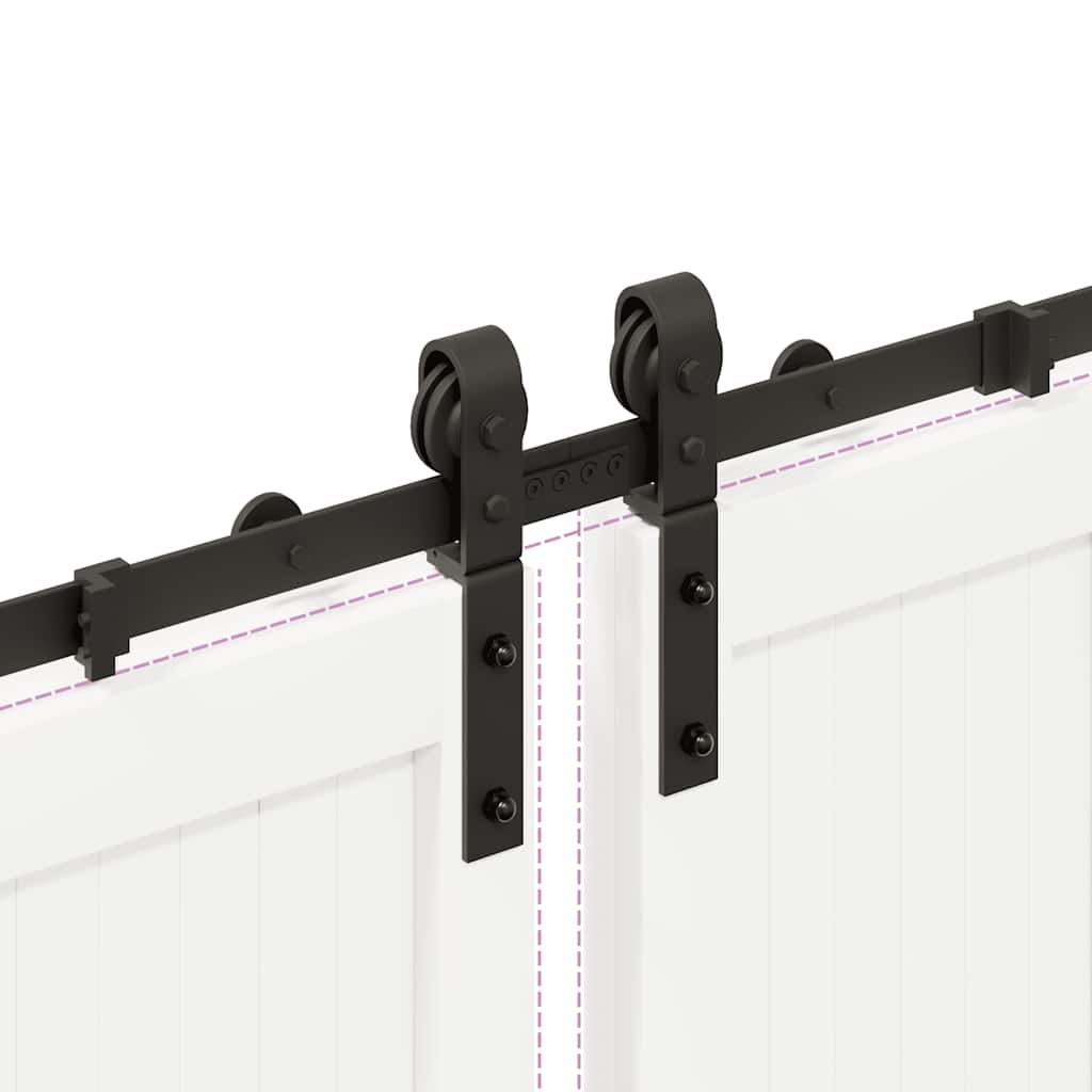 Schiebetürbeschlag-Set 366 cm Stahl Schwarz - Premium Türbeschläge & -klingeln - Just €260.74! Shop now at homesales4u