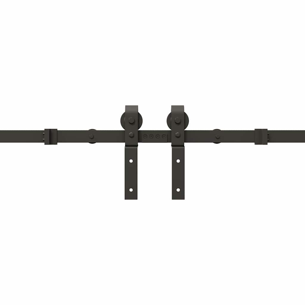 Schiebetürbeschlag-Set 366 cm Stahl Schwarz - Premium Türbeschläge & -klingeln - Just €260.74! Shop now at homesales4u