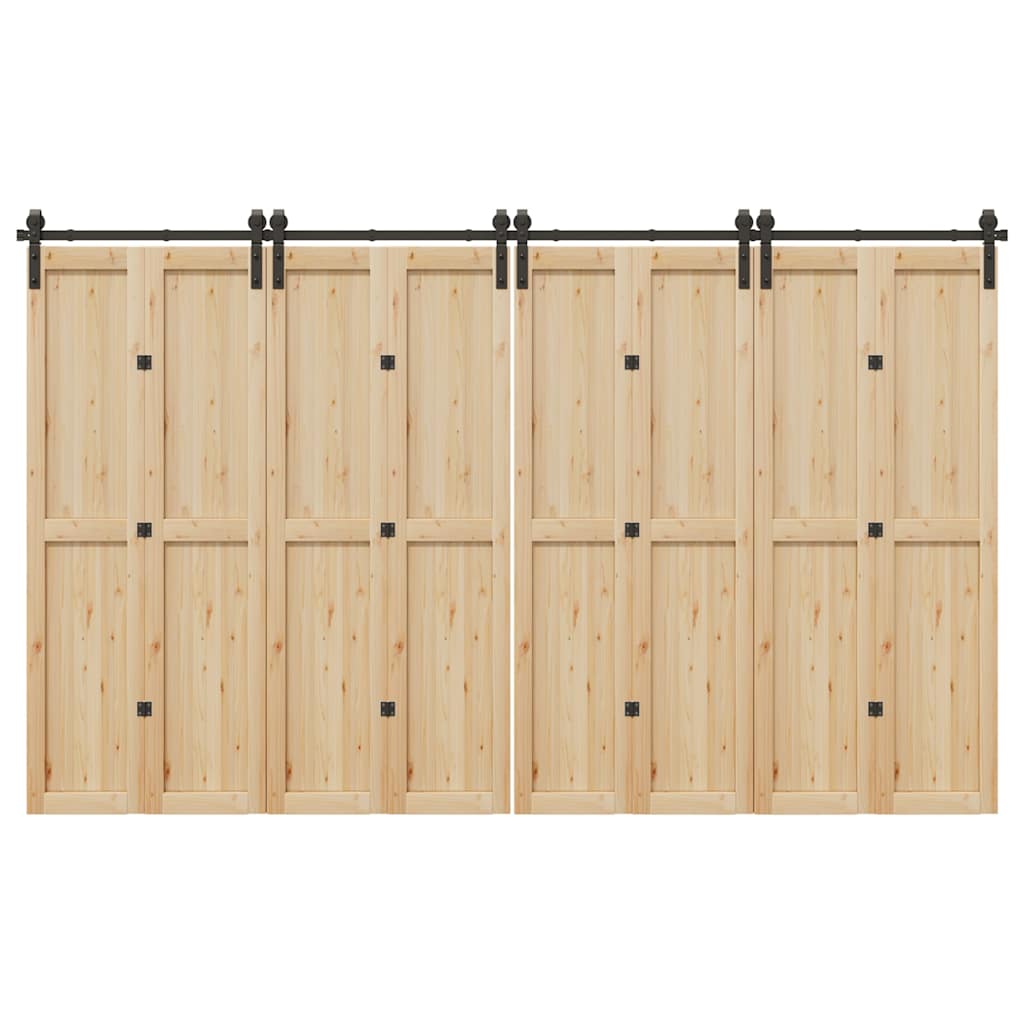 Schiebetürbeschlag-Set 366 cm Stahl Schwarz - Premium Türbeschläge & -klingeln - Just €260.74! Shop now at homesales4u