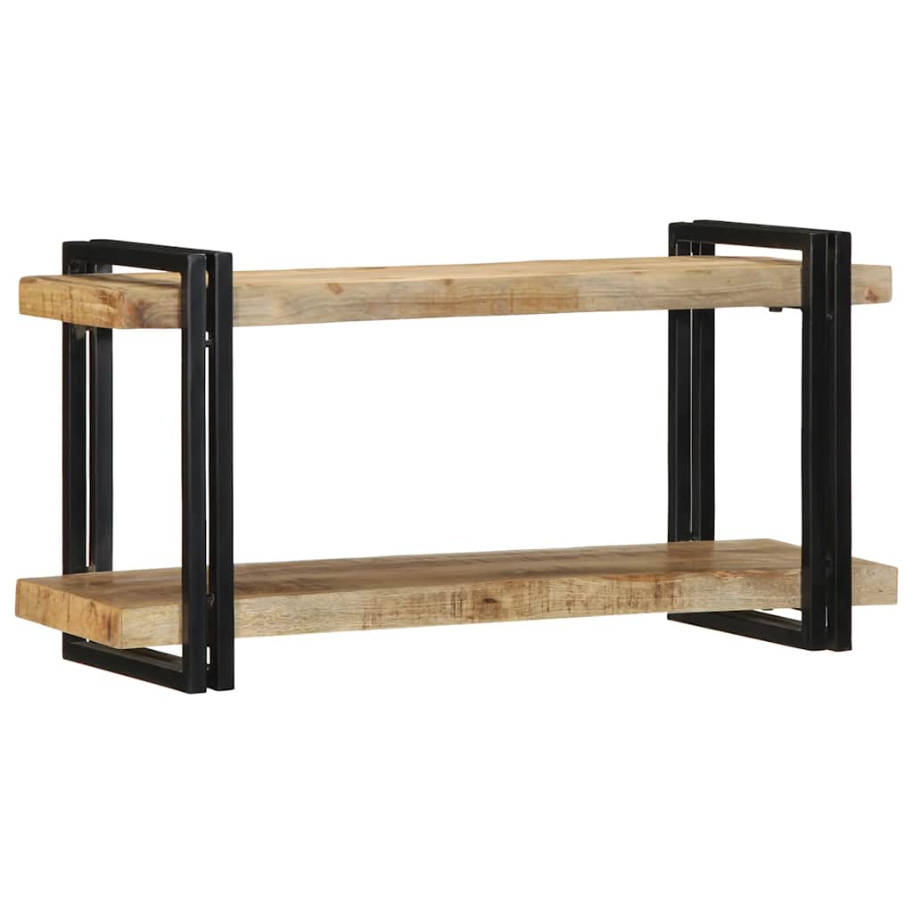 Wandregal 90x33x45 cm Raues Massivholz Mango - Premium Mediaaufbewahrung - Just €140.65! Shop now at homesales4u