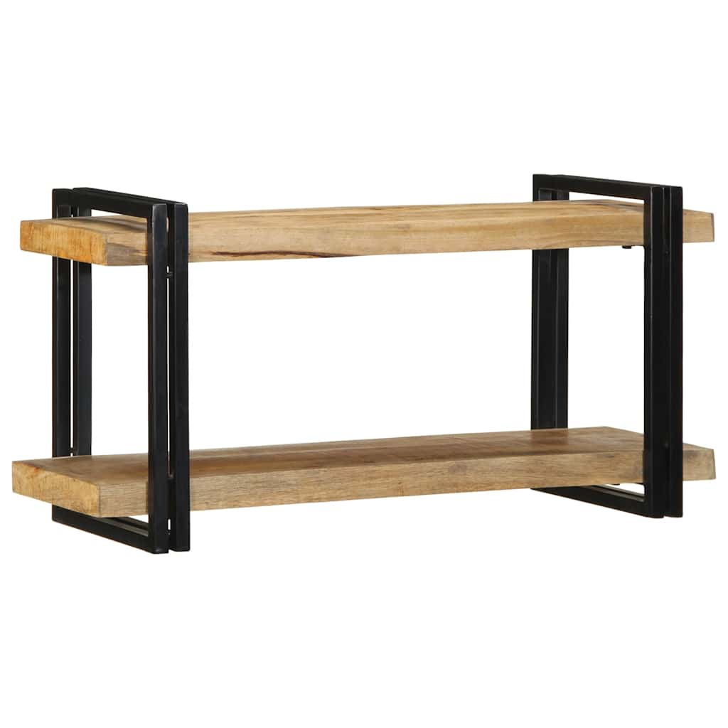 Wandregal 90x33x45 cm Raues Massivholz Mango - Premium Mediaaufbewahrung - Just €140.65! Shop now at homesales4u