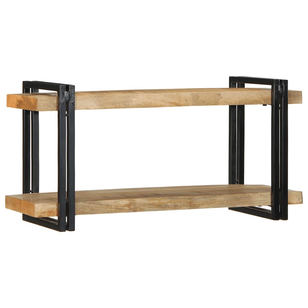 Wandregal 90x33x45 cm Raues Massivholz Mango - Premium Mediaaufbewahrung - Just €140.65! Shop now at homesales4u