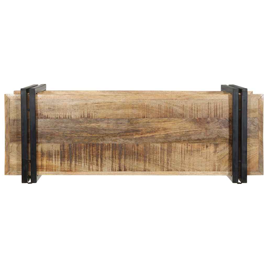 Wandregal 90x33x45 cm Raues Massivholz Mango - Premium Mediaaufbewahrung - Just €140.65! Shop now at homesales4u