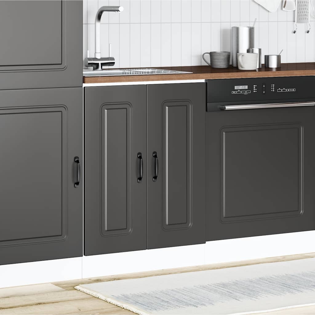 Spülenunterschrank Kalmar Schwarz 60x46x81,5 cm Holzwerkstoff - Premium Küchenschränke - Just €92.29! Shop now at homesales4u