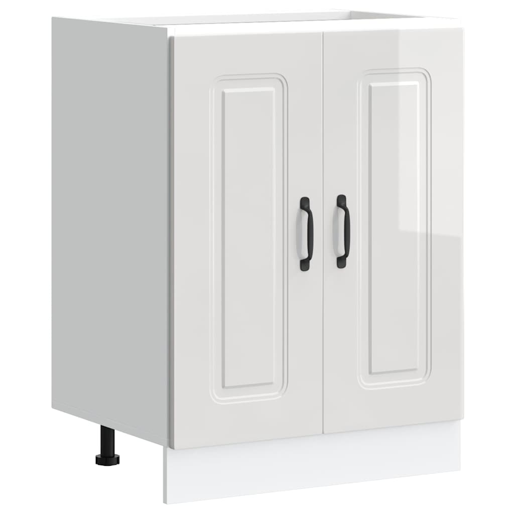 Spülenunterschrank Kalmar Hochglanz-Weiß 60x46x81,5 cm - Premium Küchenschränke - Just €106.25! Shop now at homesales4u