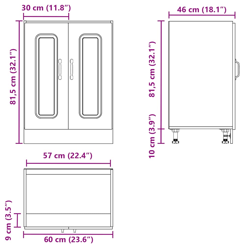Spülenunterschrank Kalmar Braun Eichen-Optik 60x46x81,5 cm - Premium Küchenschränke - Just €94.35! Shop now at homesales4u