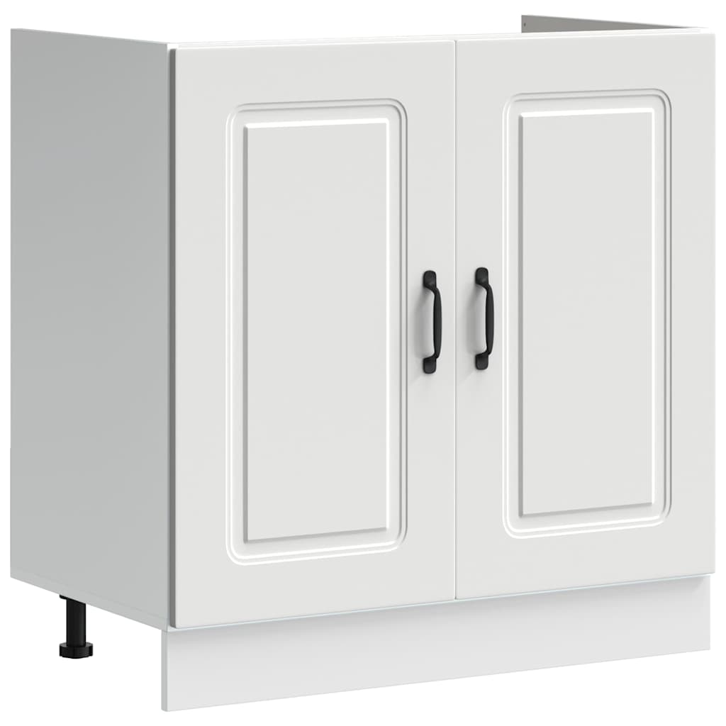 Spülenunterschrank Kalmar Weiß 80x46x81,5 cm Holzwerkstoff - Premium Küchenschränke - Just €95.08! Shop now at homesales4u