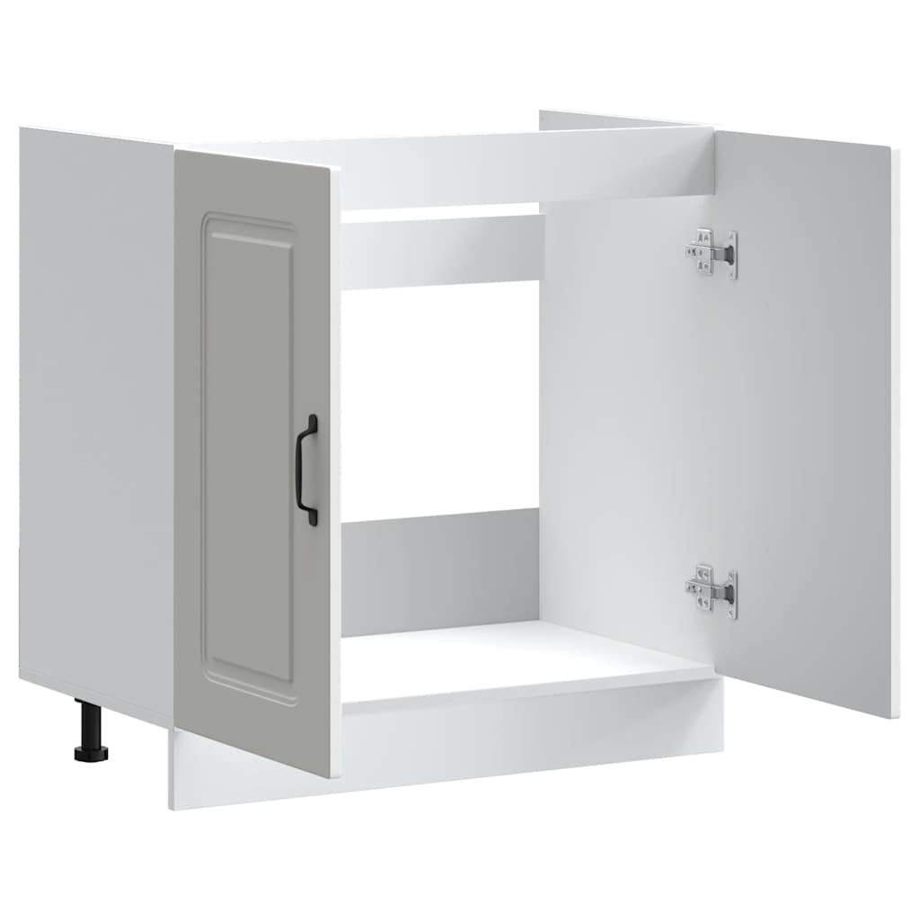 Spülenunterschrank Kalmar Weiß 80x46x81,5 cm Holzwerkstoff - Premium Küchenschränke - Just €95.08! Shop now at homesales4u