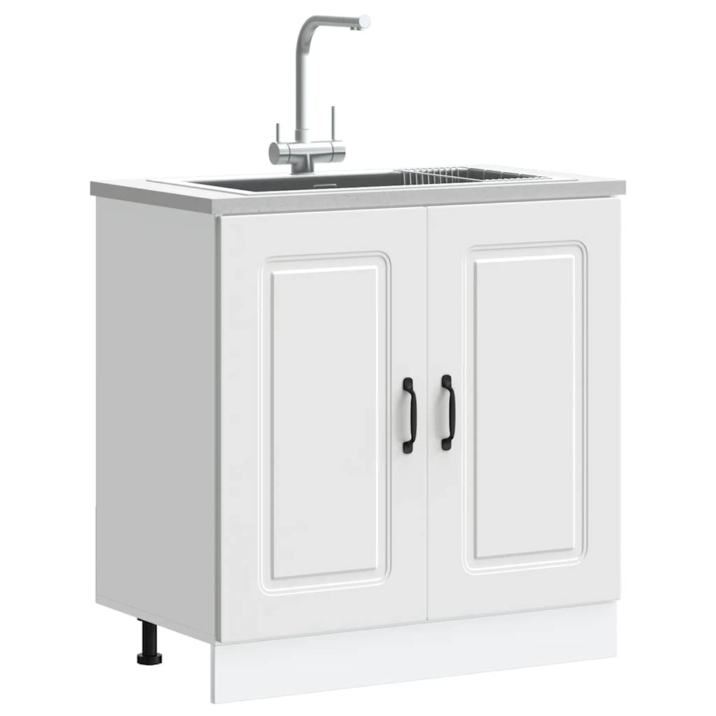 Spülenunterschrank Kalmar Weiß 80x46x81,5 cm Holzwerkstoff - Premium Küchenschränke - Just €95.08! Shop now at homesales4u