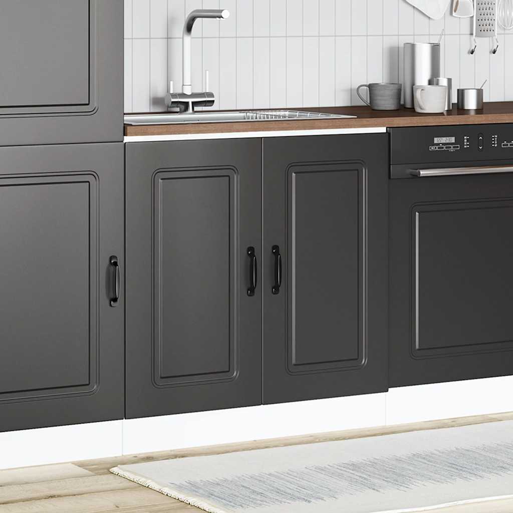 Spülenunterschrank Kalmar Schwarz 80x46x81,5 cm Holzwerkstoff - Premium Küchenschränke - Just €99.63! Shop now at homesales4u