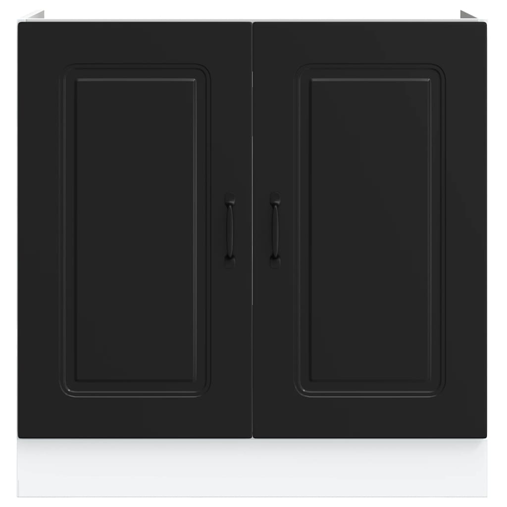 Spülenunterschrank Kalmar Schwarz 80x46x81,5 cm Holzwerkstoff - Premium Küchenschränke - Just €99.63! Shop now at homesales4u