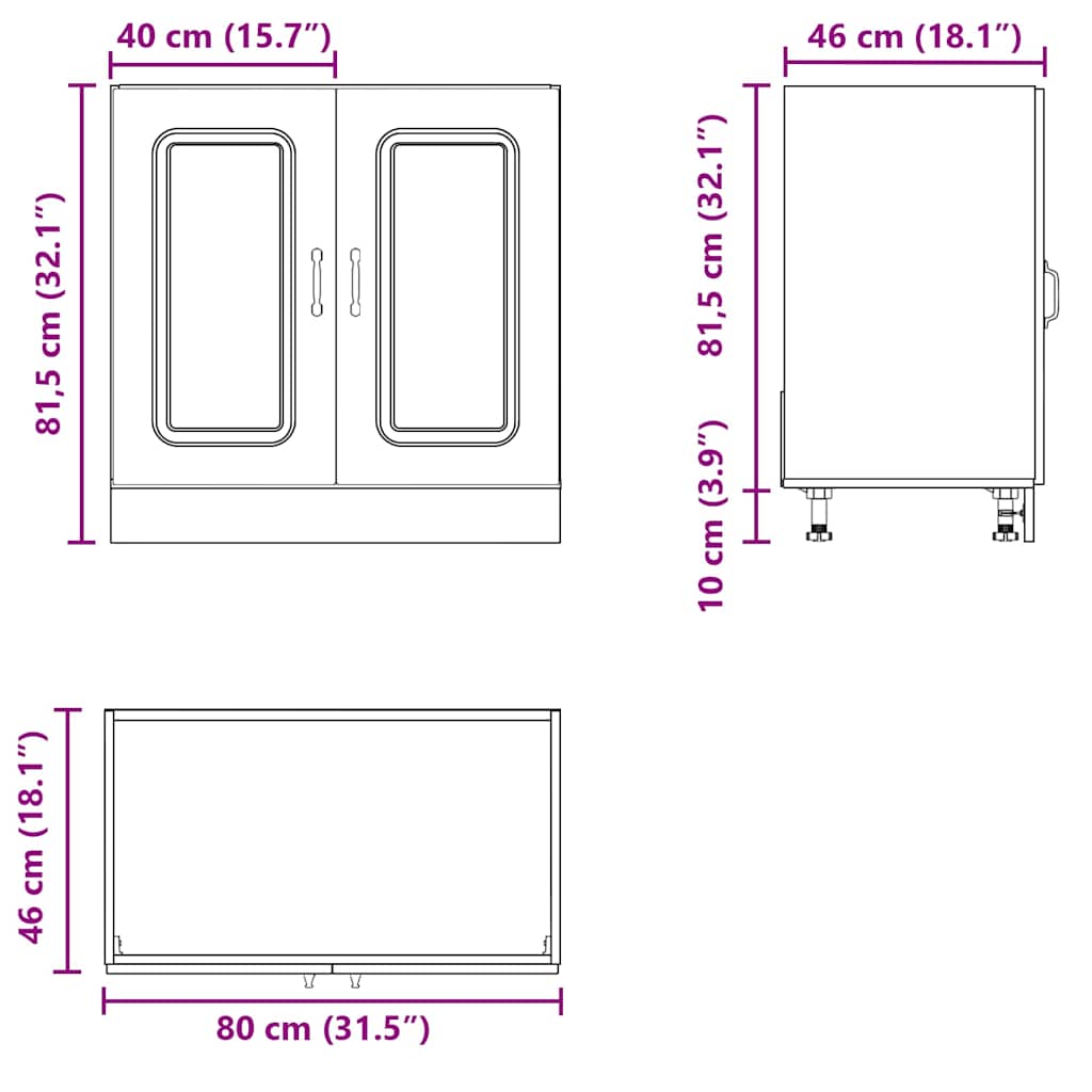 Spülenunterschrank Kalmar Betongrau 80x46x81,5 cm Holzwerkstoff - Premium Küchenschränke - Just €86.92! Shop now at homesales4u