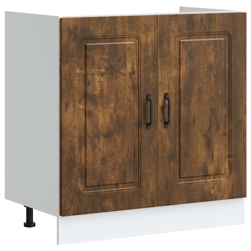 Spülenunterschrank Kalmar Räuchereiche 80x46x81,5 cm - Premium Küchenschränke - Just €90.03! Shop now at homesales4u