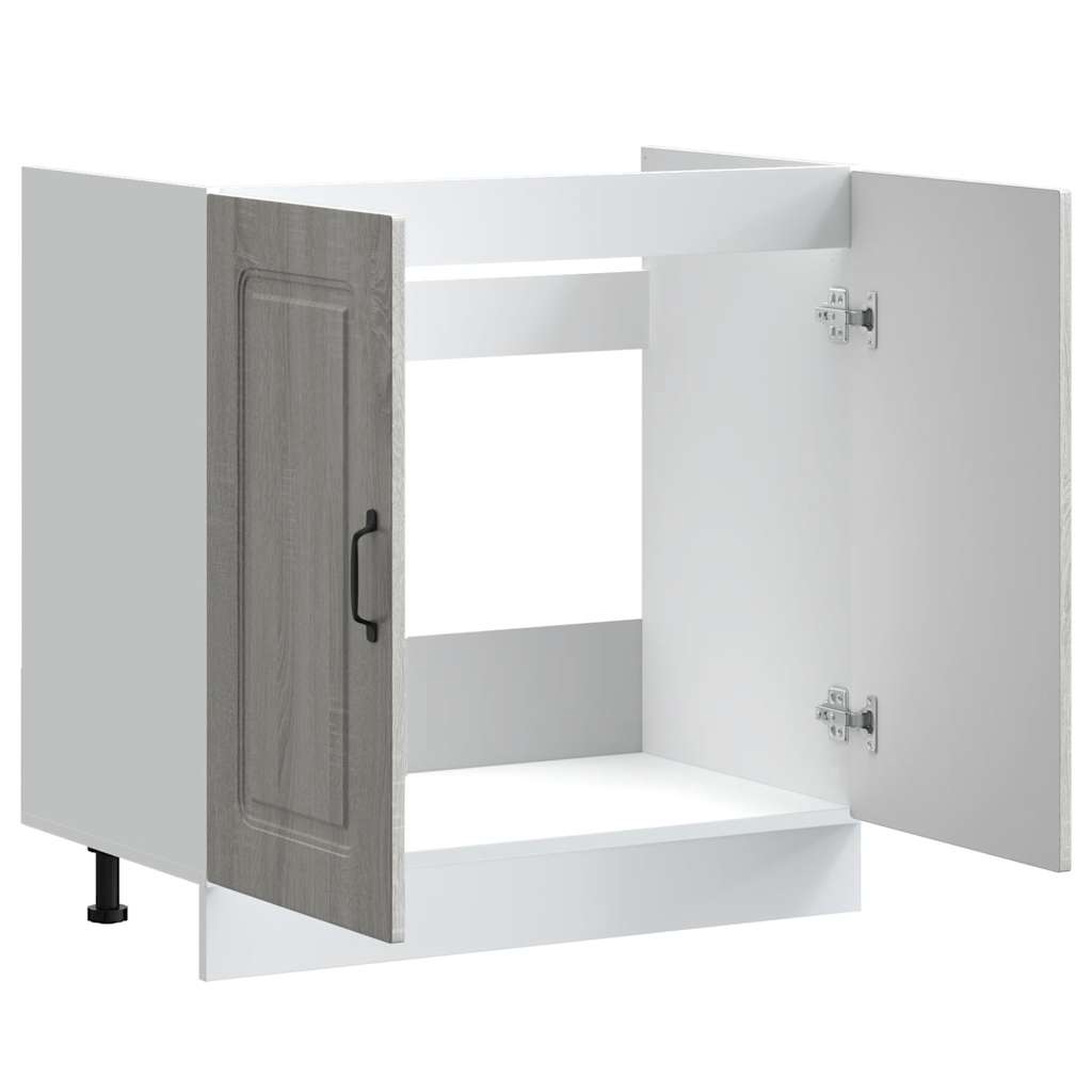 Spülenunterschrank Kalmar Grau Sonoma 80x46x81,5 cm - Premium Küchenschränke - Just €90.11! Shop now at homesales4u