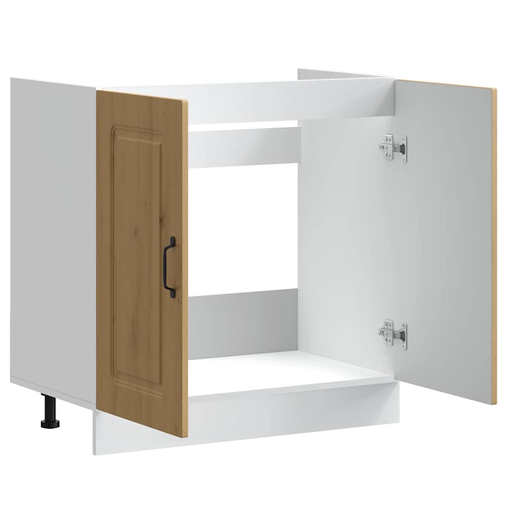 Spülenunterschrank Kalmar Artisan-Eiche 80x46x81,5 cm - Premium Küchenschränke - Just €90.03! Shop now at homesales4u