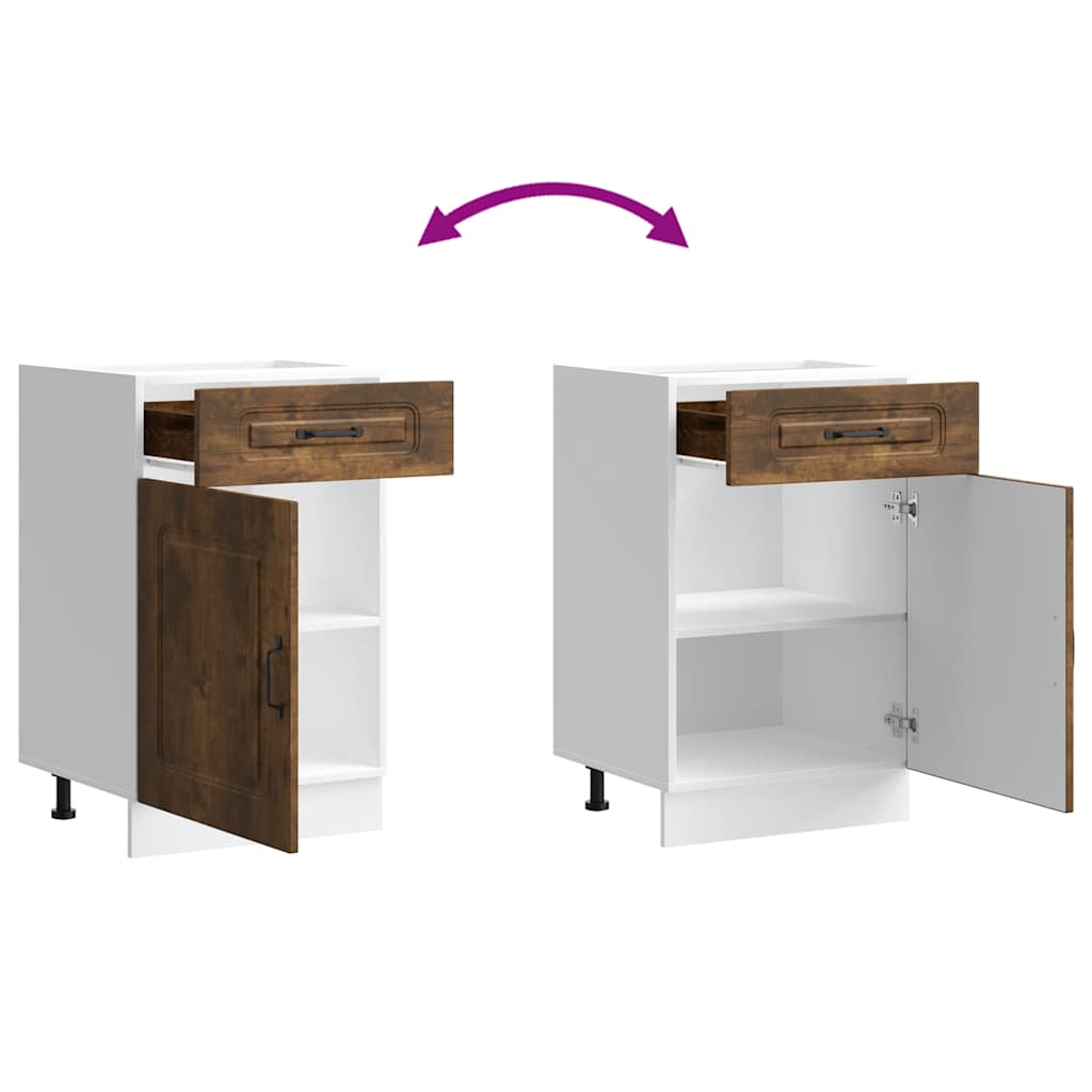 Küchenunterschrank Kalmar Räuchereiche Holzwerkstoff - Premium Küchenschränke - Just €118.45! Shop now at homesales4u
