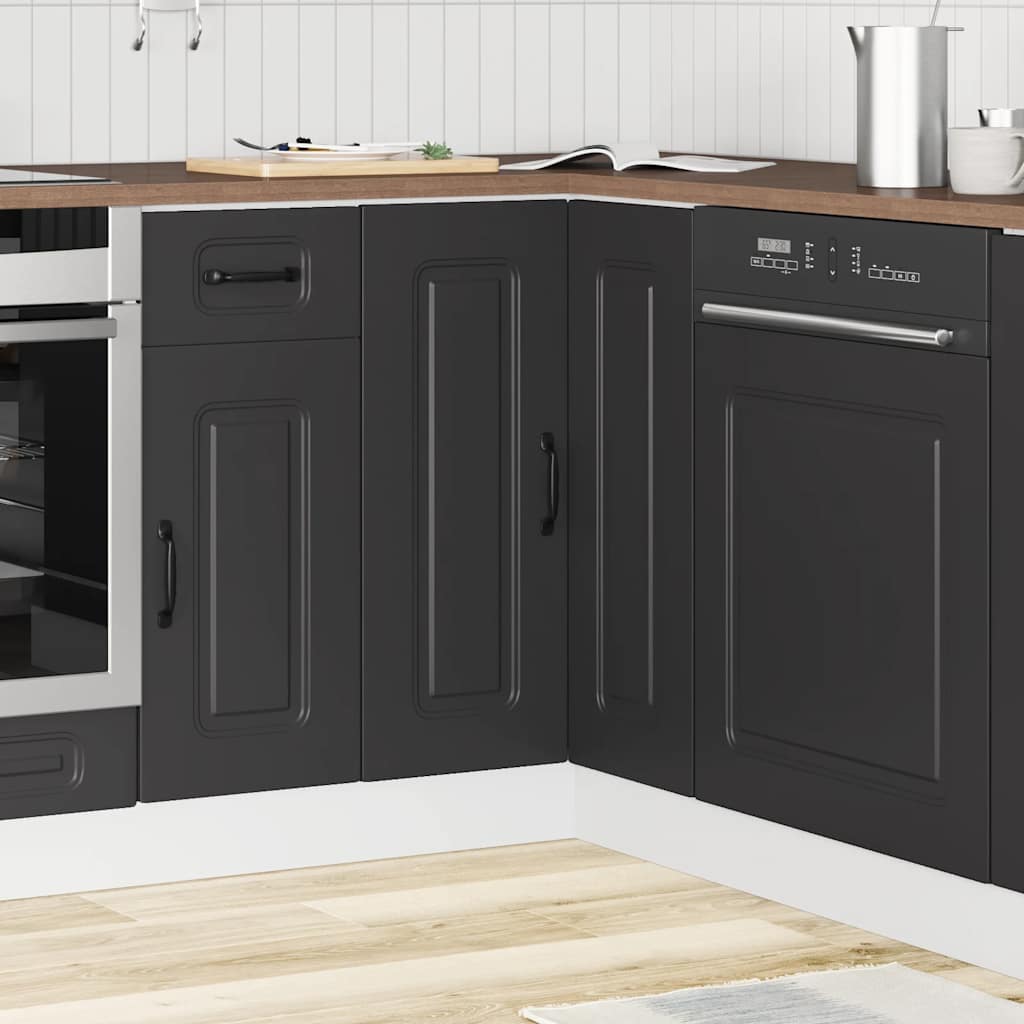 Küchen-Eckunterschrank Kalmar Schwarz Holzwerkstoff - Premium Küchenschränke - Just €127.46! Shop now at homesales4u