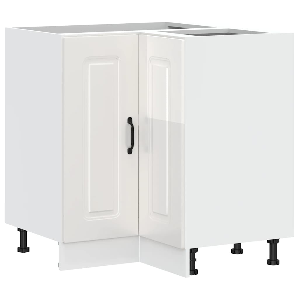 Küchen-Eckunterschrank Kalmar Hochglanz-Weiß Holzwerkstoff - Premium Küchenschränke - Just €140.75! Shop now at homesales4u
