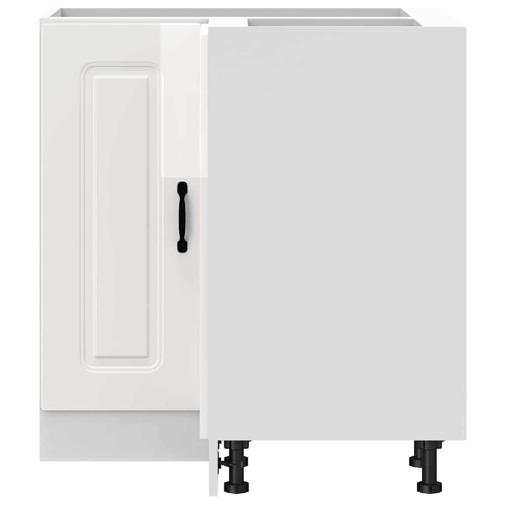 Küchen-Eckunterschrank Kalmar Hochglanz-Weiß Holzwerkstoff - Premium Küchenschränke - Just €140.75! Shop now at homesales4u
