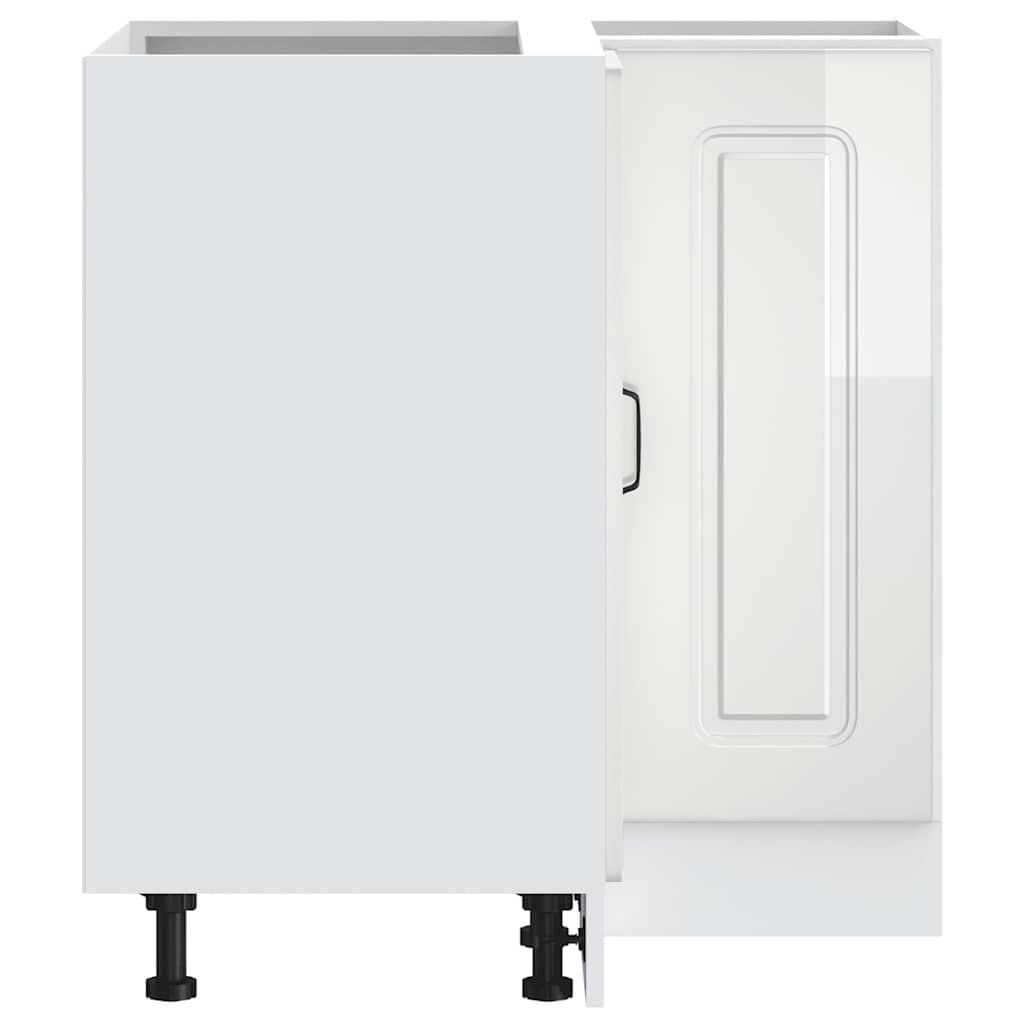 Küchen-Eckunterschrank Kalmar Hochglanz-Weiß Holzwerkstoff - Premium Küchenschränke - Just €140.75! Shop now at homesales4u