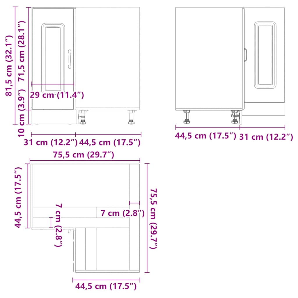 Küchen-Eckunterschrank Kalmar Hochglanz-Weiß Holzwerkstoff - Premium Küchenschränke - Just €140.75! Shop now at homesales4u