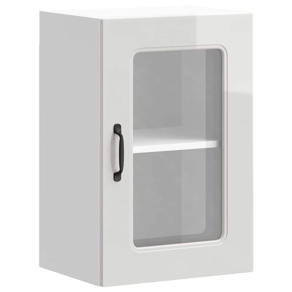 Küchen-Hängeschrank mit Glastür Kalmar Hochglanz-Weiß Holzwerkstoff - Premium Küchenschränke - Just €83.73! Shop now at homesales4u