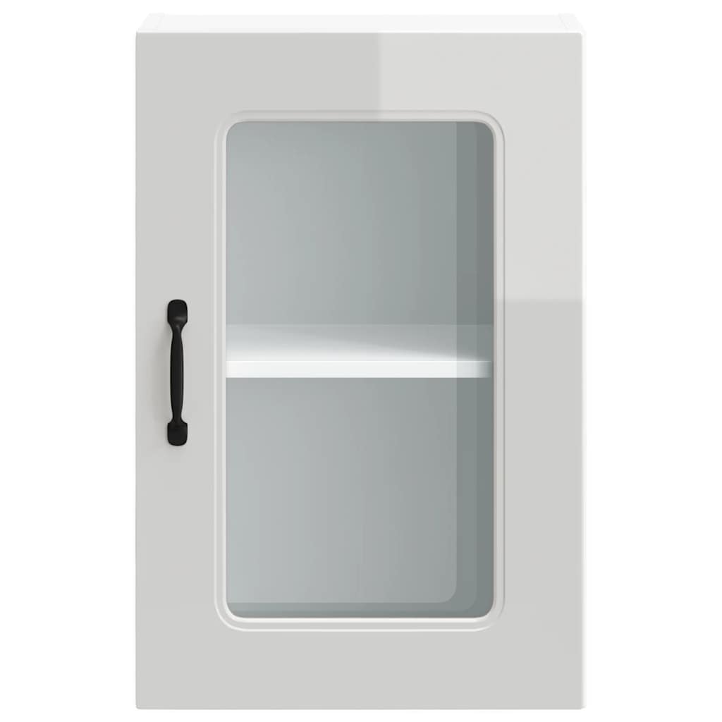 Küchen-Hängeschrank mit Glastür Kalmar Hochglanz-Weiß Holzwerkstoff - Premium Küchenschränke - Just €83.73! Shop now at homesales4u