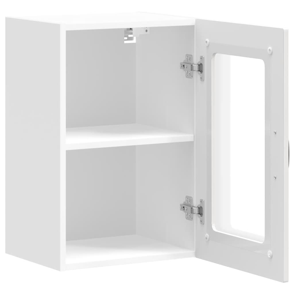Küchen-Hängeschrank mit Glastür Kalmar Hochglanz-Weiß Holzwerkstoff - Premium Küchenschränke - Just €83.73! Shop now at homesales4u