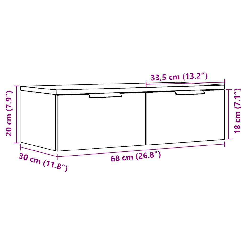 Wandschrank Artisan-Eiche 68x30x20 cm Holzwerkstoff - Premium Schränke - Just €64.50! Shop now at homesales4u