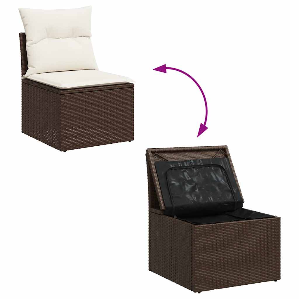 6-tlg. Garten-Sofagarnitur mit Kissen Braun Poly Rattan - Premium Gartenmöbel-Sets - Just €511.44! Shop now at homesales4u