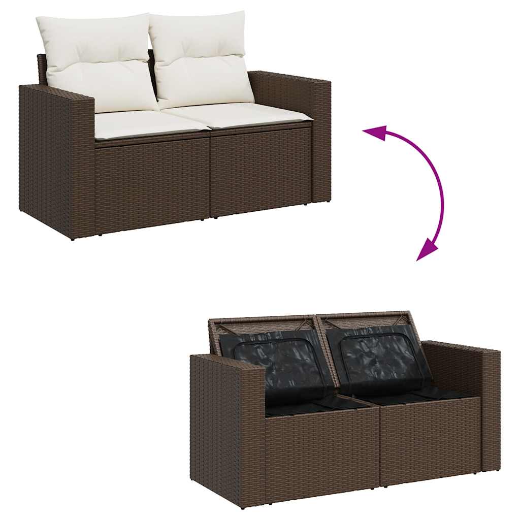 6-tlg. Garten-Sofagarnitur mit Kissen Braun Poly Rattan - Premium Gartenmöbel-Sets - Just €511.44! Shop now at homesales4u