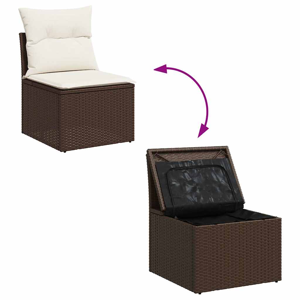 5-tlg. Garten-Sofagarnitur mit Kissen Braun Poly Rattan - Premium Gartenmöbel-Sets - Just €455.21! Shop now at homesales4u