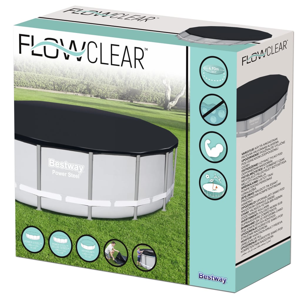 Poolabdeckung Flowclear 488 cm - Premium Poolabdeckungen & -unterlagen - Just €49.15! Shop now at homesales4u