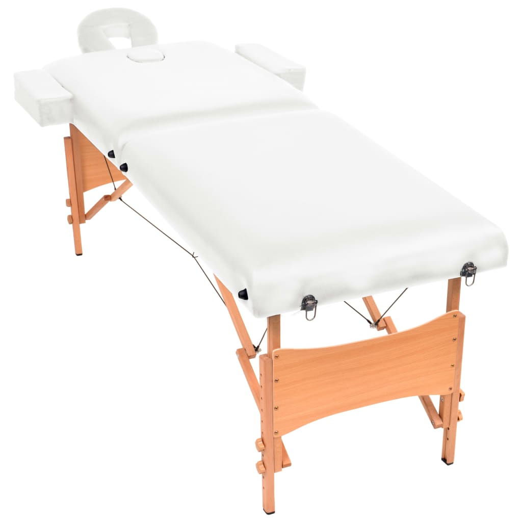 Massageliege 2-Zonen Klappbar 10 cm Sitz Weiß - Premium Massagetische - Just €234.85! Shop now at homesales4u