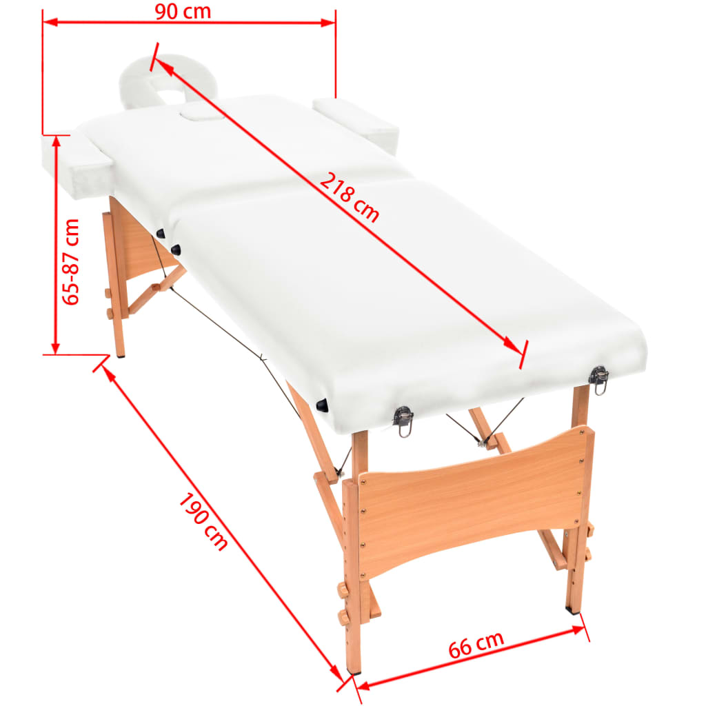 Massageliege 2-Zonen Klappbar 10 cm Sitz Weiß - Premium Massagetische - Just €234.85! Shop now at homesales4u