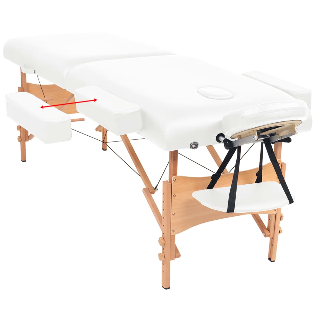 Massageliege 2-Zonen Klappbar 10 cm Sitz Weiß - Premium Massagetische - Just €234.85! Shop now at homesales4u