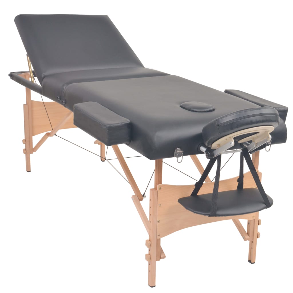Massageliege 3 Zonen Tragbar 10 cm Polsterung Schwarz - Premium Massagetische - Just €275.29! Shop now at homesales4u
