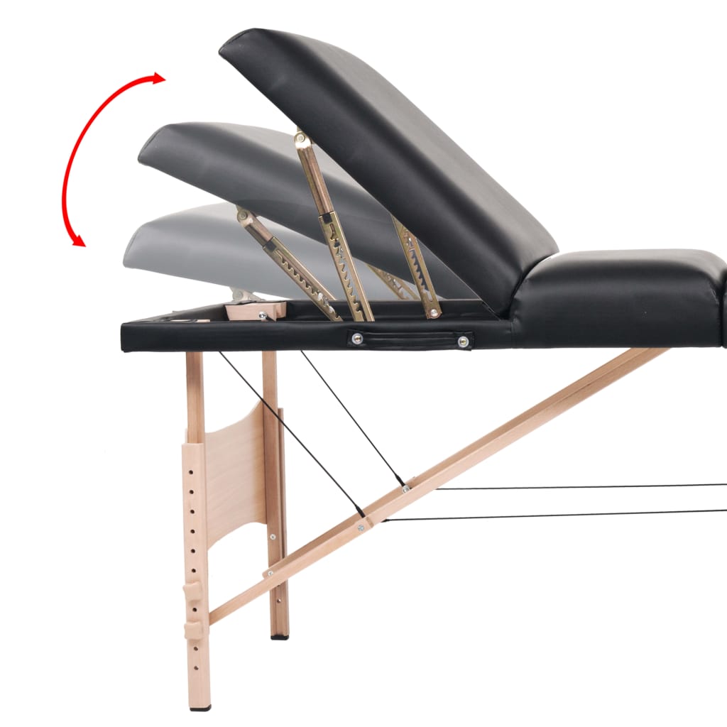 Massageliege 3 Zonen Tragbar 10 cm Polsterung Schwarz - Premium Massagetische - Just €275.29! Shop now at homesales4u