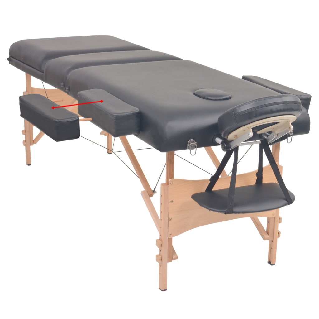 Massageliege 3 Zonen Tragbar 10 cm Polsterung Schwarz - Premium Massagetische - Just €275.29! Shop now at homesales4u