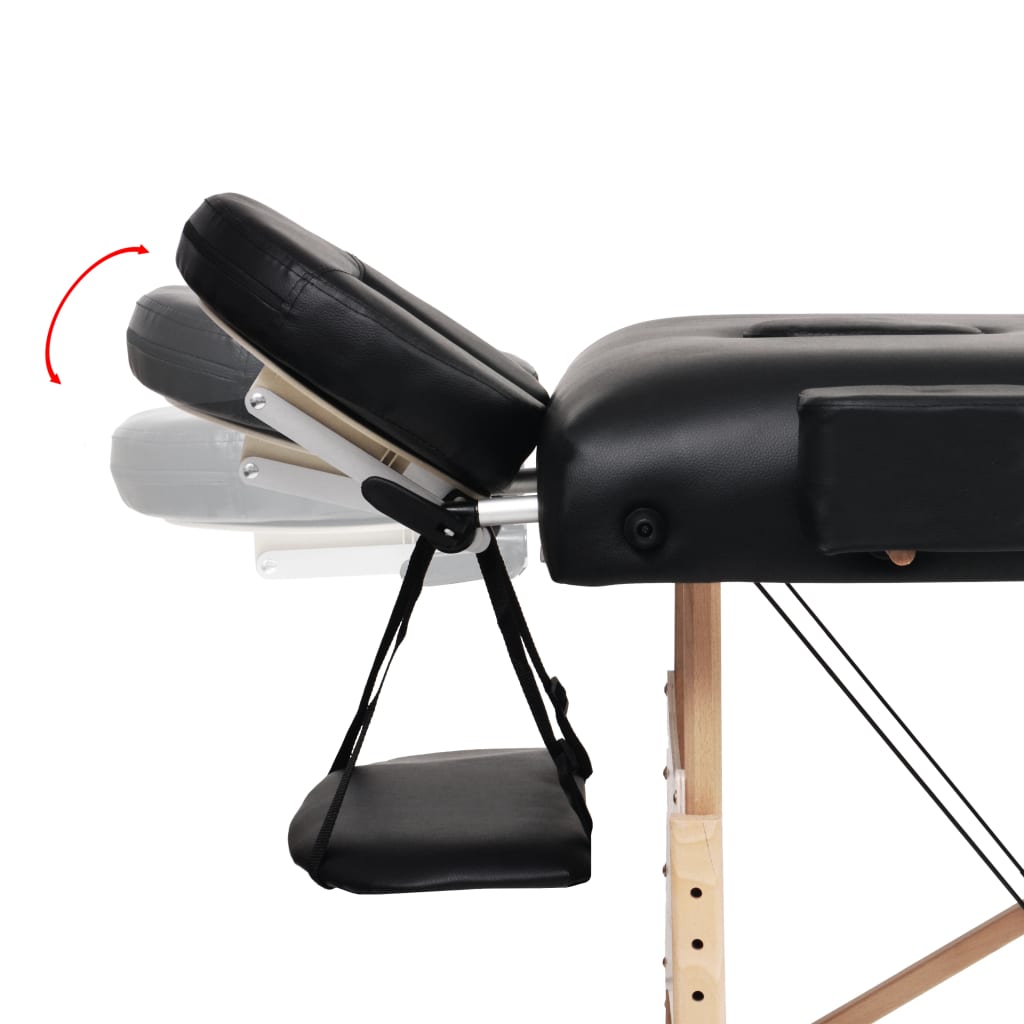 Massageliege 3 Zonen Tragbar 10 cm Polsterung Schwarz - Premium Massagetische - Just €275.29! Shop now at homesales4u