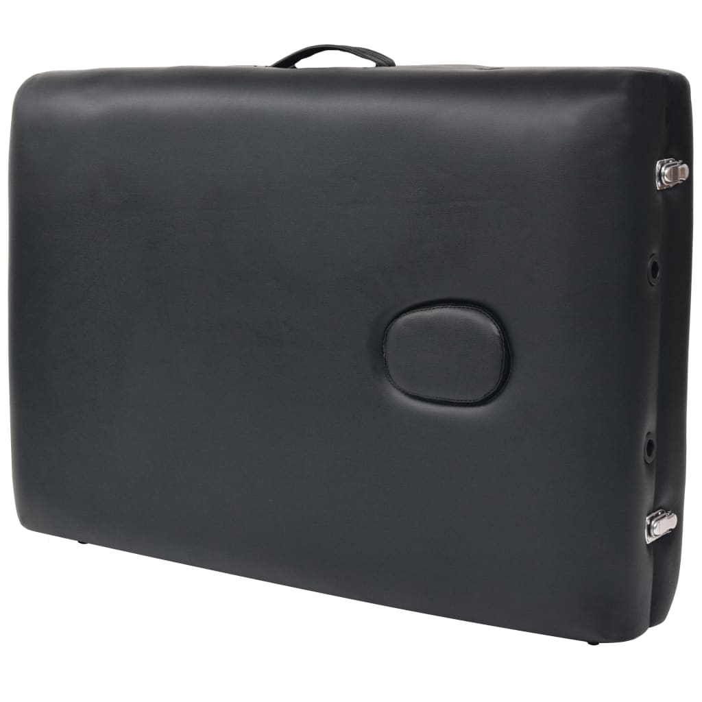 Massageliege 3-Zonen mit Hocker Klappbar 10 cm Sitz Schwarz - Premium Massagetische - Just €351.88! Shop now at homesales4u