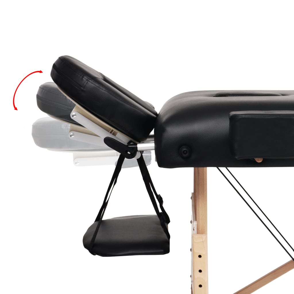 Massageliege 3-Zonen mit Hocker Klappbar 10 cm Sitz Schwarz - Premium Massagetische - Just €351.88! Shop now at homesales4u