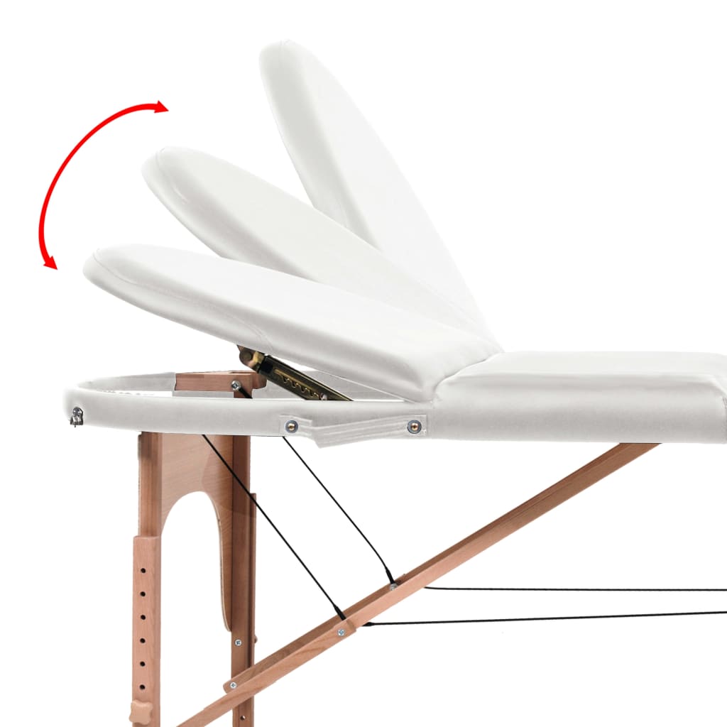 Massageliege Klappbar 4 cm Polsterung 2 Nackenrollen Weiß - Premium Massagetische - Just €286.80! Shop now at homesales4u