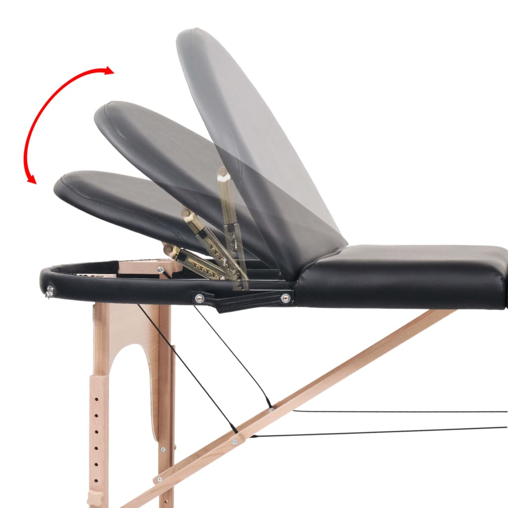Massageliege Klappbar 4 cm Polsterung 2 Nackenrollen Schwarz - Premium Massagetische - Just €269.59! Shop now at homesales4u