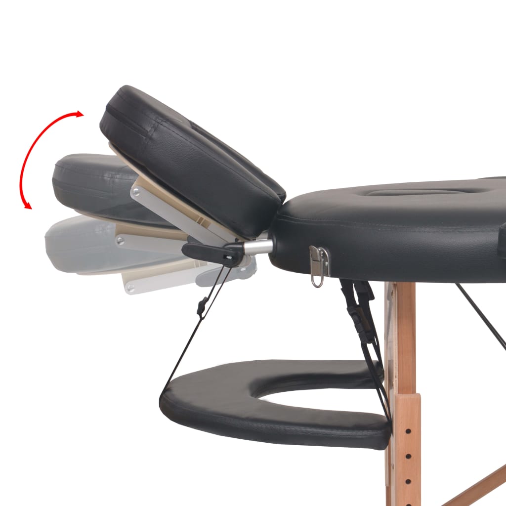 Massageliege Klappbar 4 cm Polsterung 2 Nackenrollen Schwarz - Premium Massagetische - Just €269.59! Shop now at homesales4u