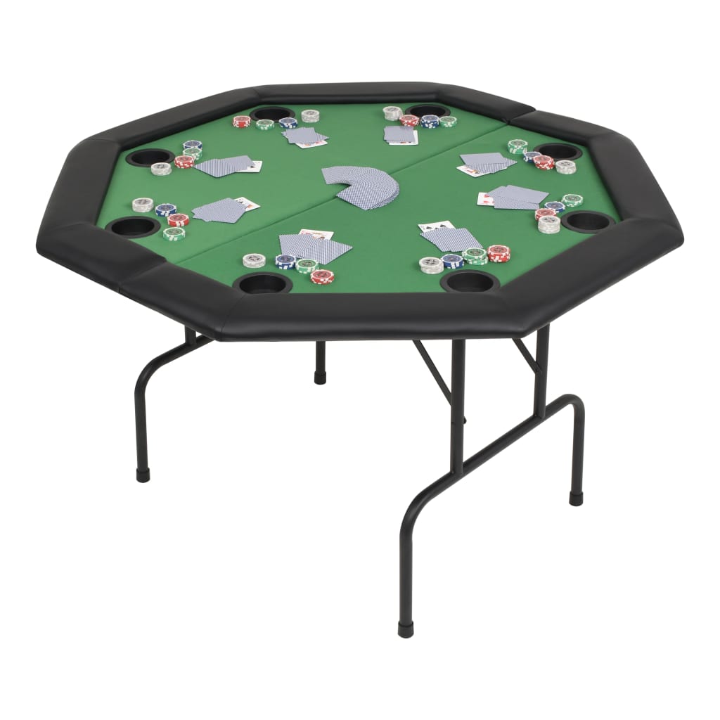 8-Spieler Poker Klapptisch 2-fach Zuklappbar Achteckig Grün - Premium Poker- & Spieltische - Just €159.05! Shop now at homesales4u