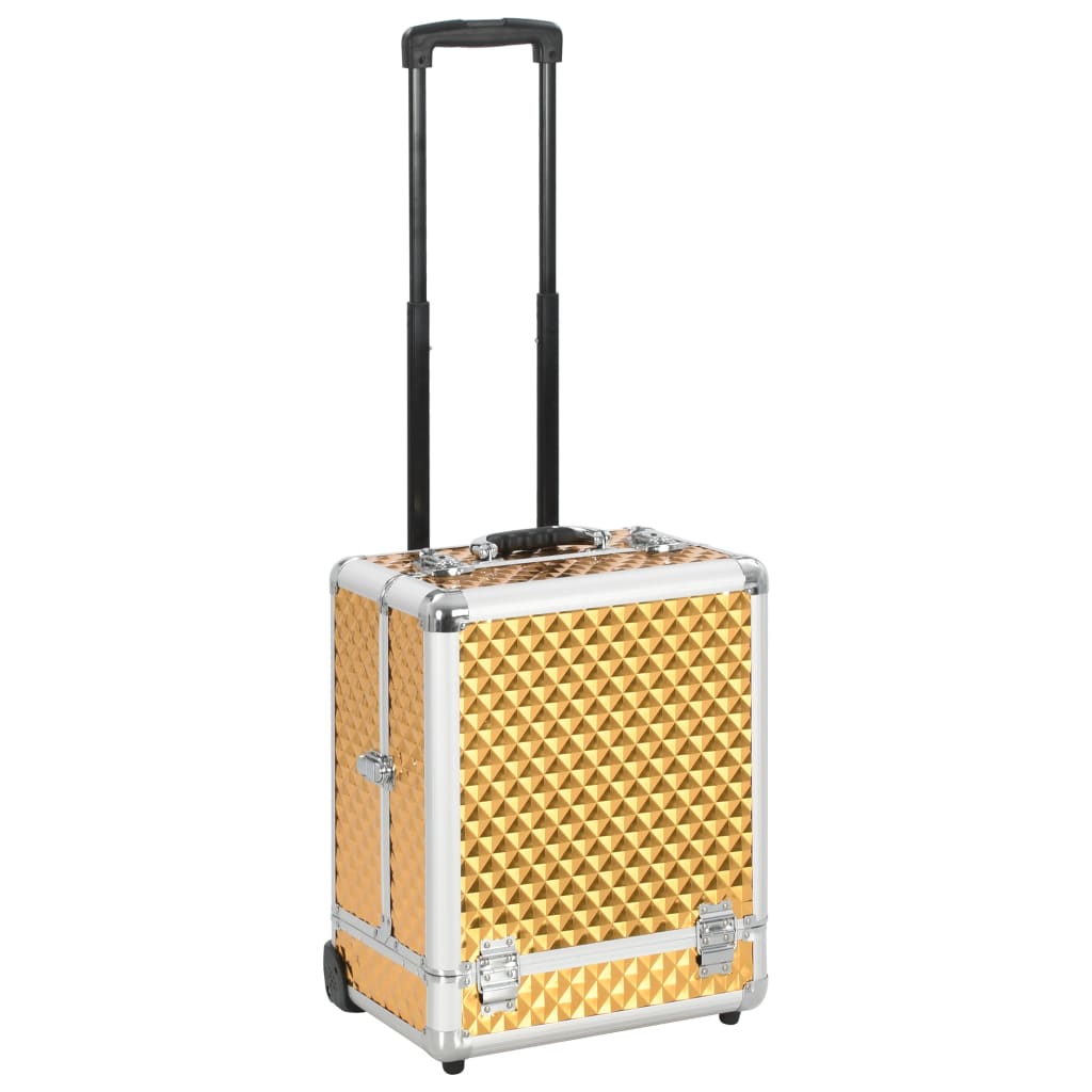 Kosmetikkoffer 35×29×45 cm Golden Aluminium - Premium Kulturtaschen - Just €77.75! Shop now at homesales4u