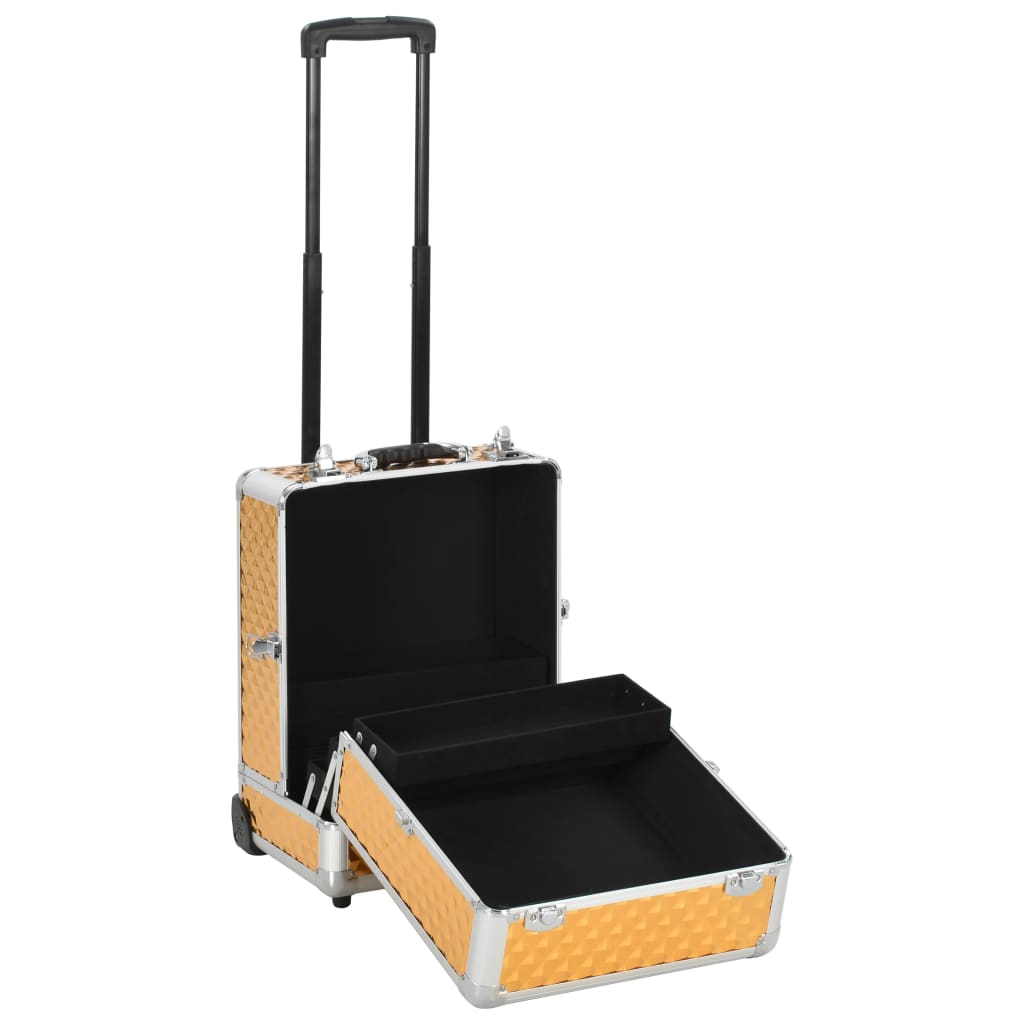 Kosmetikkoffer 35×29×45 cm Golden Aluminium - Premium Kulturtaschen - Just €77.75! Shop now at homesales4u