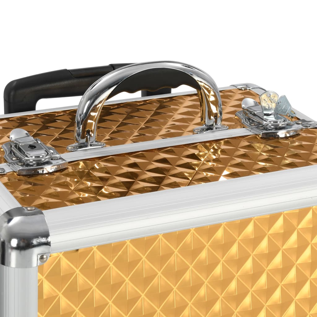 Kosmetikkoffer 35×29×45 cm Golden Aluminium - Premium Kulturtaschen - Just €77.75! Shop now at homesales4u